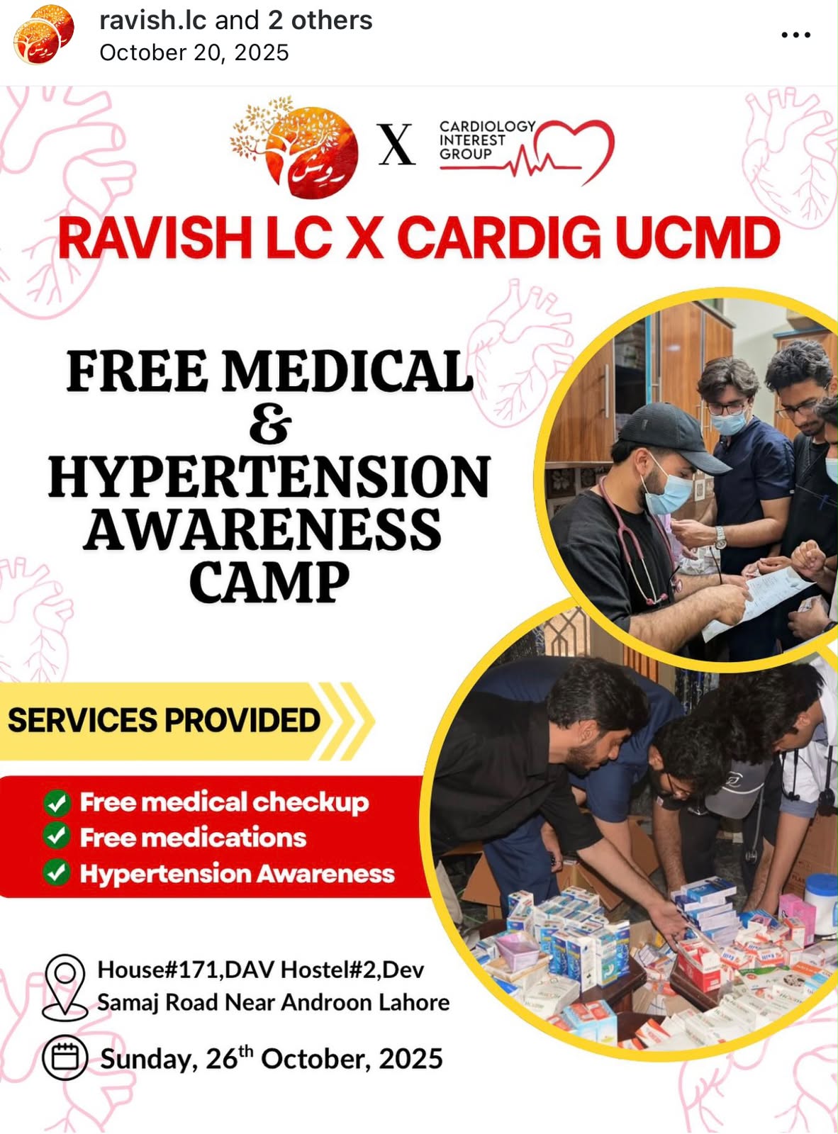 CARDIG x Ravish free medical and hypertension awareness camp